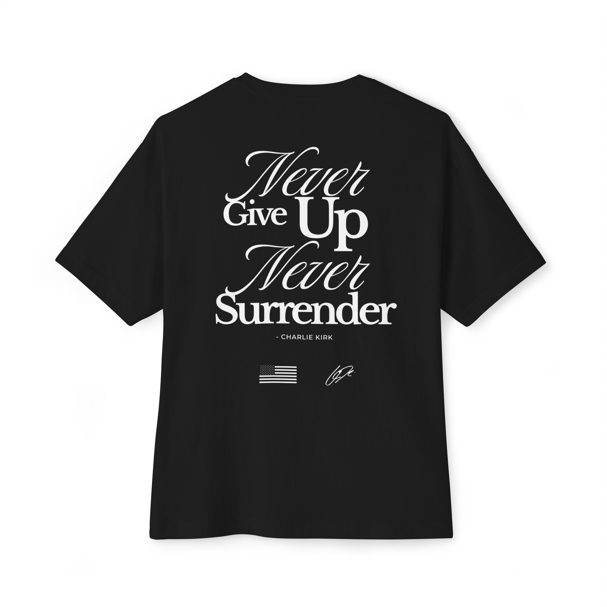 CHARLIE "NEVER SURRENDER" OVERSIZED BLACK