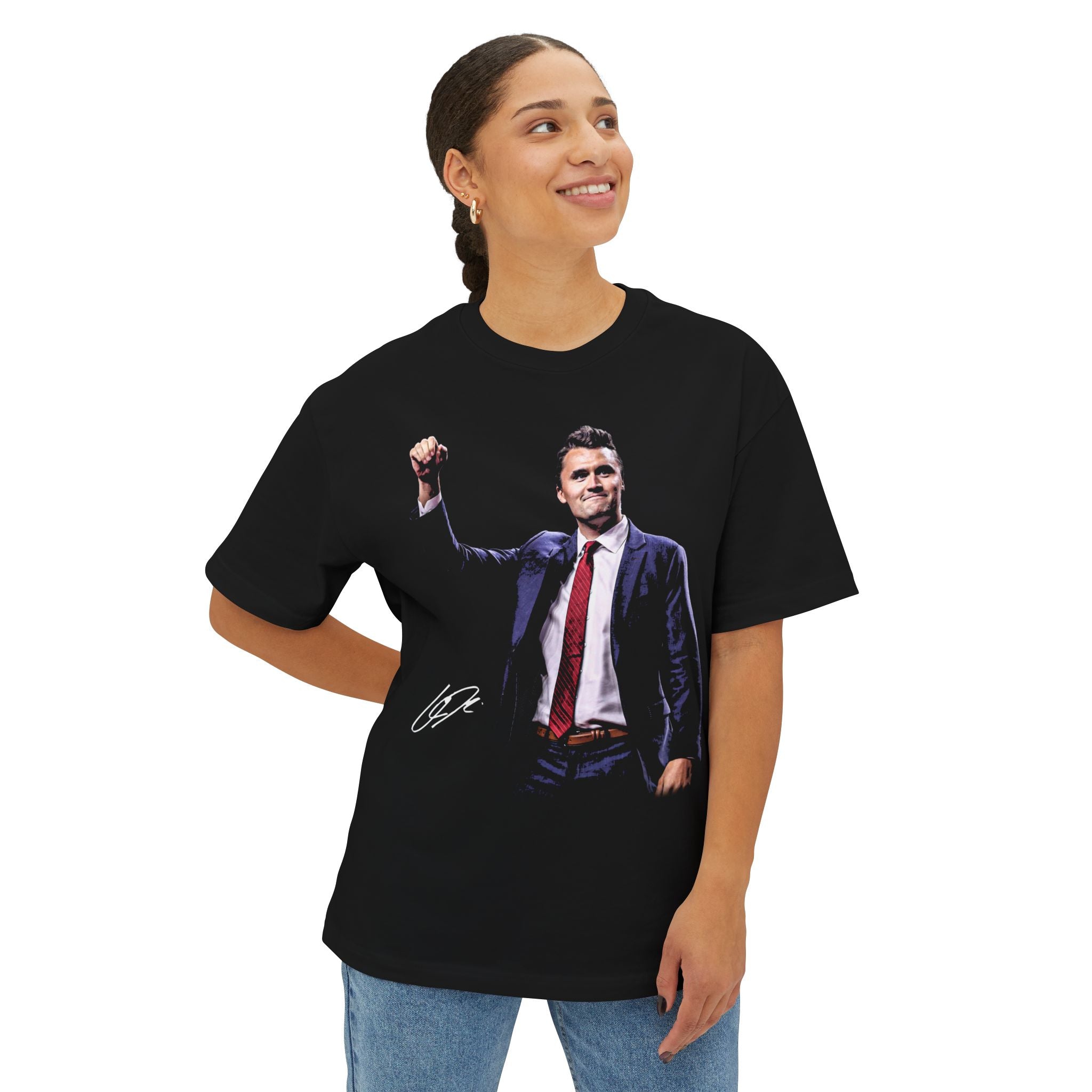 CHARLIE "NEVER SURRENDER" OVERSIZED BLACK