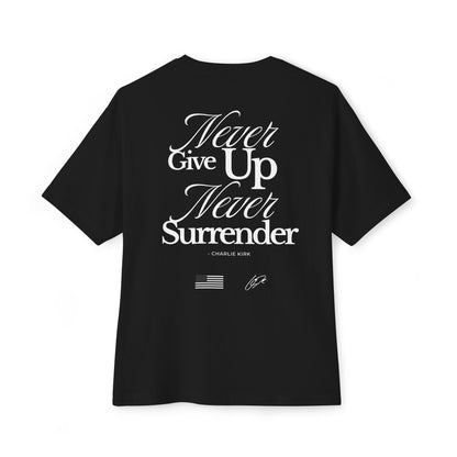 CHARLIE "NEVER SURRENDER" OVERSIZED BLACK